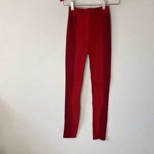 Zara Vibrant Red Ribbed Pants